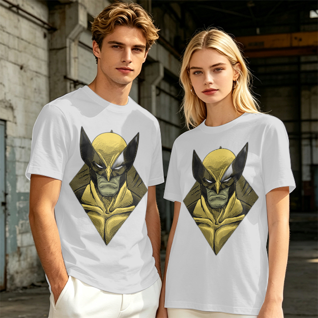 Olive T-shirt with Wolverine Superhero Graphic Print