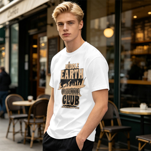 Middle Earth Outdoor Club T-Shirt with Fellowship Silhouette