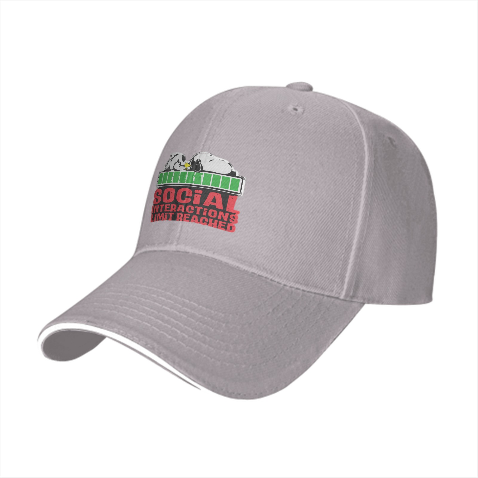 Black baseball cap with social interactions limit reached graphic