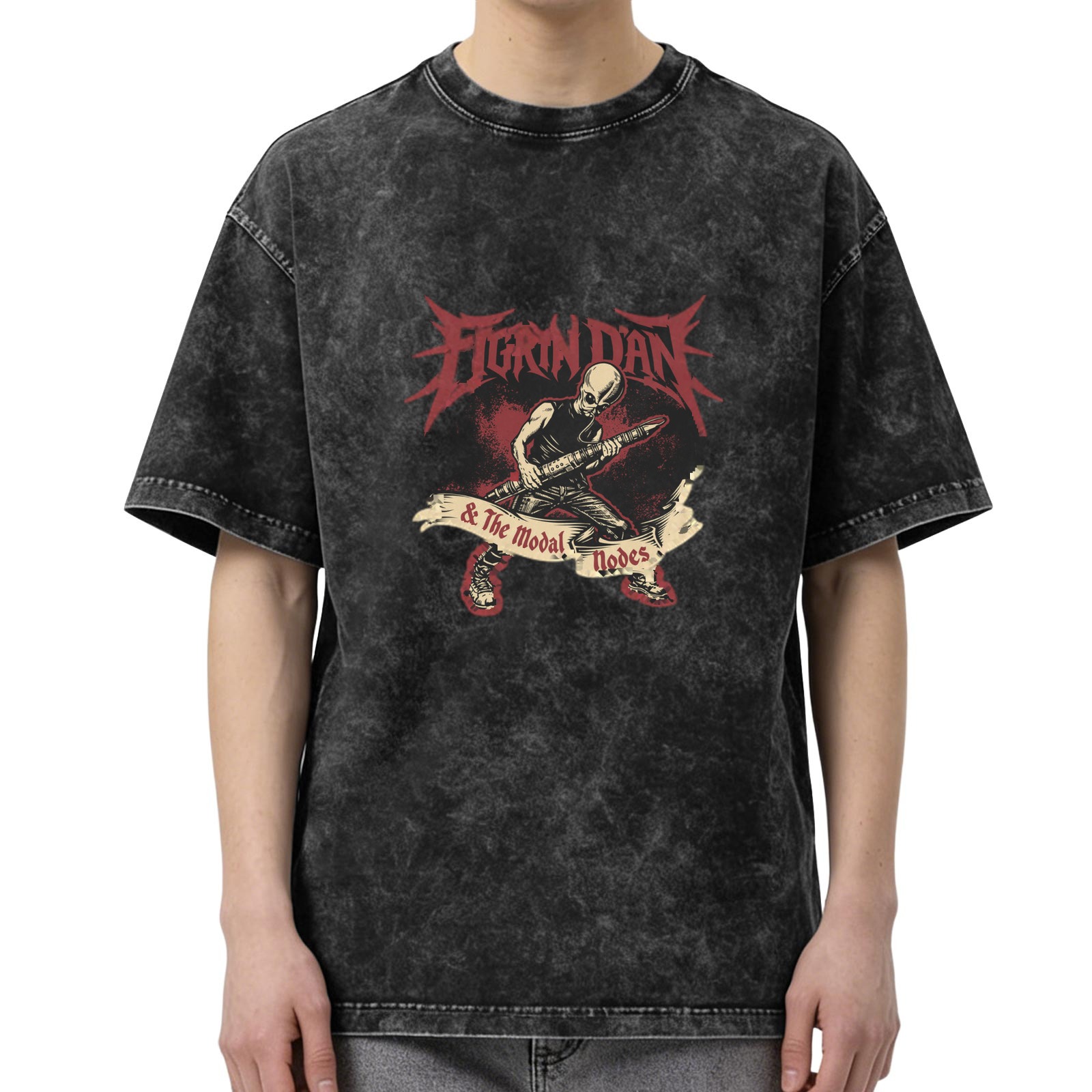 Fingrin Dan & The Modal Nodes Alien Guitar Player Band T-Shirt