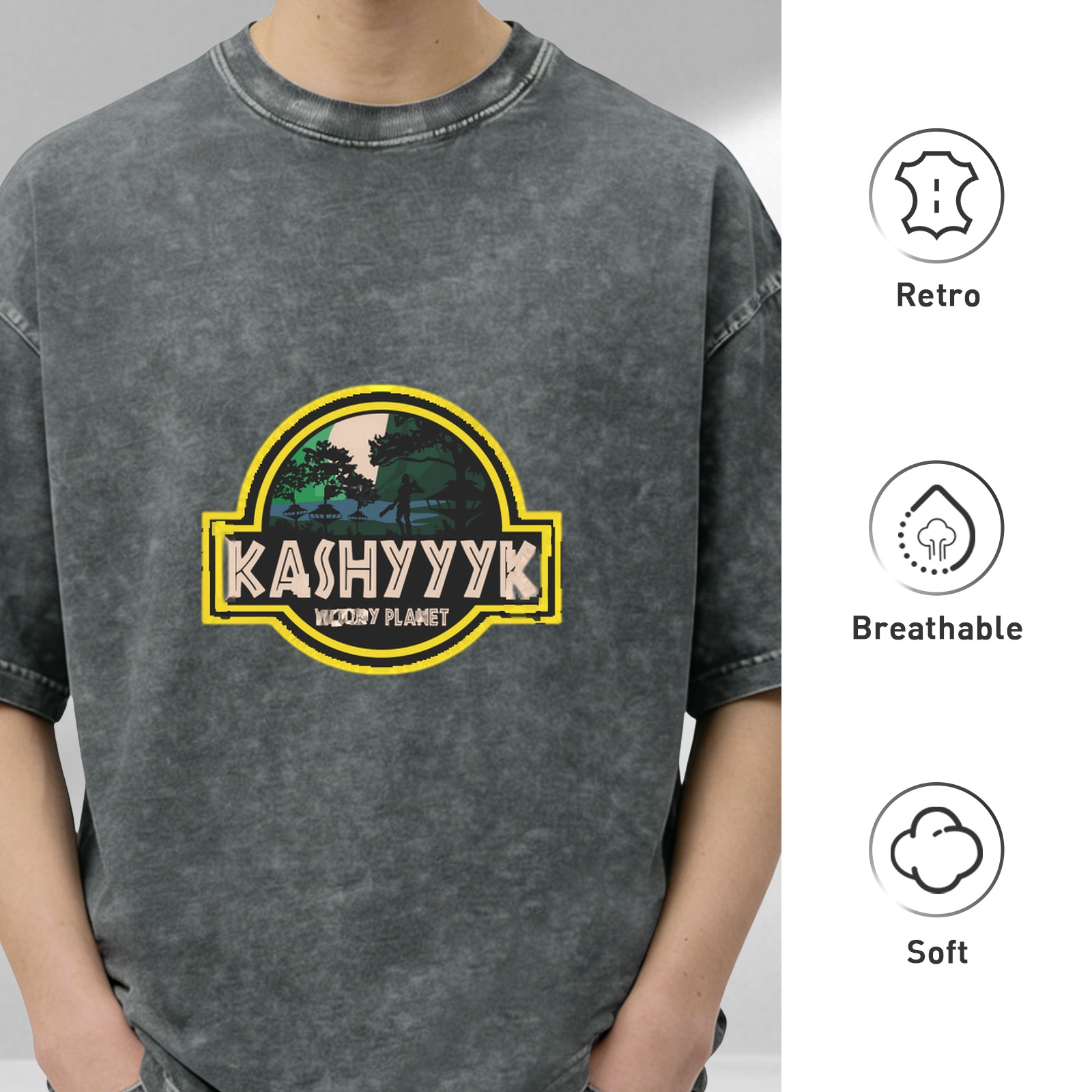 Kashyyyk Wookie Planet Graphic Stonewashed Black T-Shirt