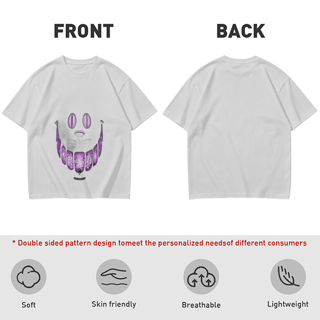 Olive T-Shirt With Purple Monster Face Graphic Print