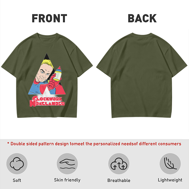 Olive Graphic T-Shirt with Clockwork Homelander Artwork