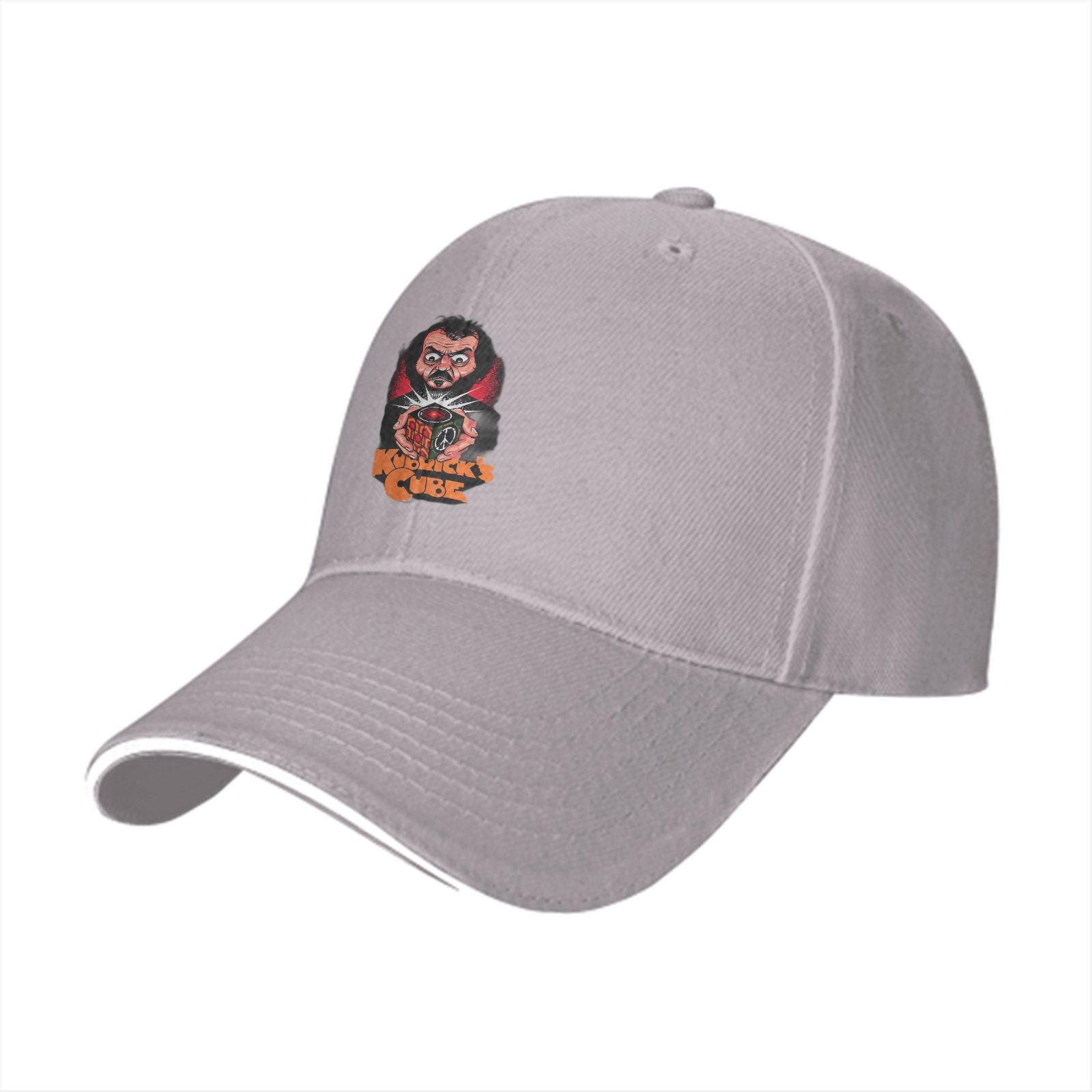 Black Baseball Cap with Kubrick's Cube Graphic Print