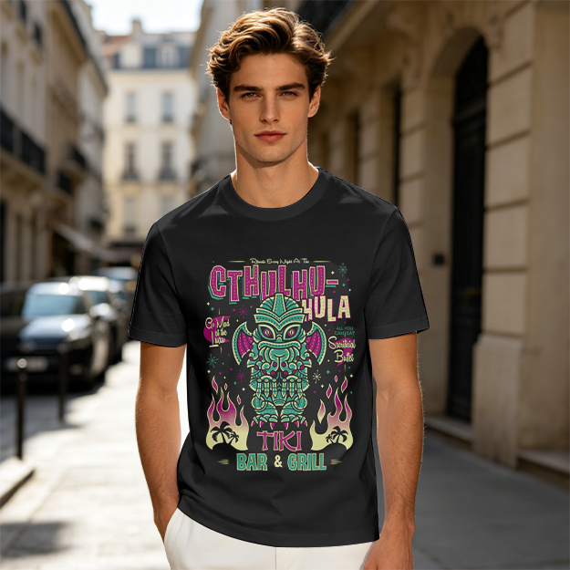 Cthulhu Hula Tiki Bar & Grill Graphic T-Shirt