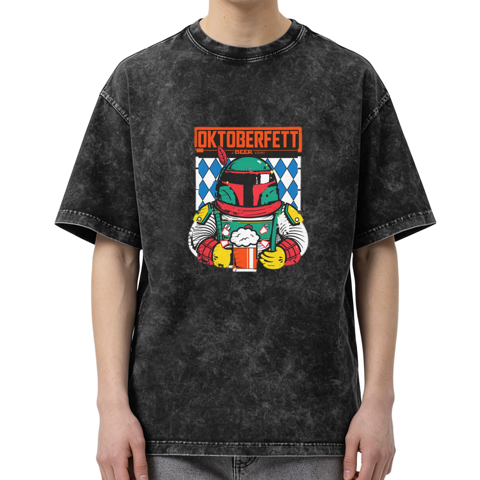 Oktoberfett Boba Fett Beer Graphic Stonewashed T-Shirt