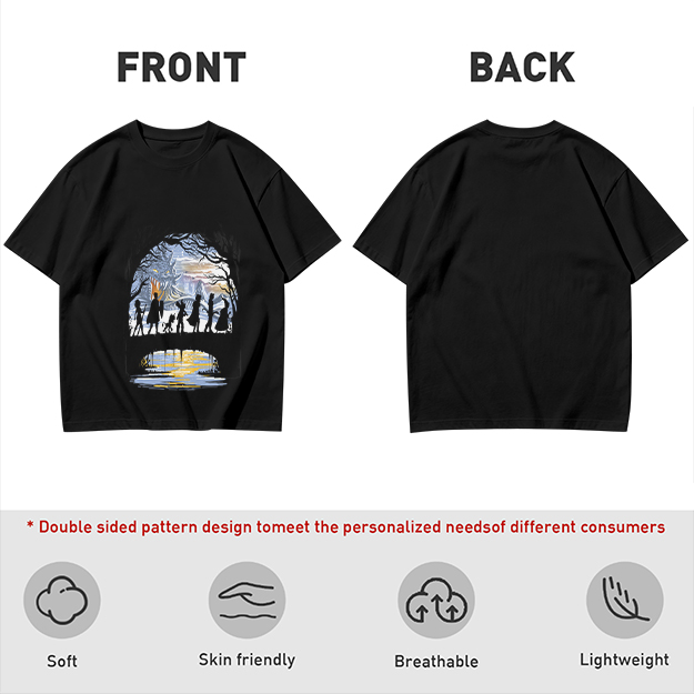 Olive T-Shirt With Fantasy Adventure Silhouette Art Print