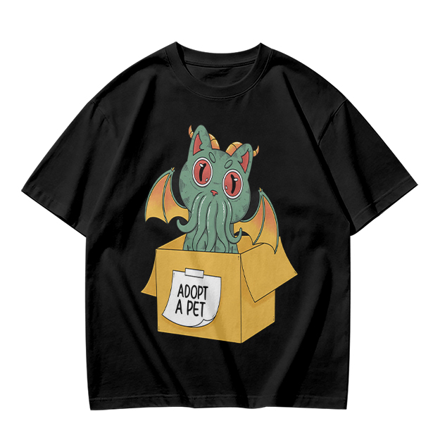 Adopt a Pet Cthulhu Cat Monster Graphic T-Shirt