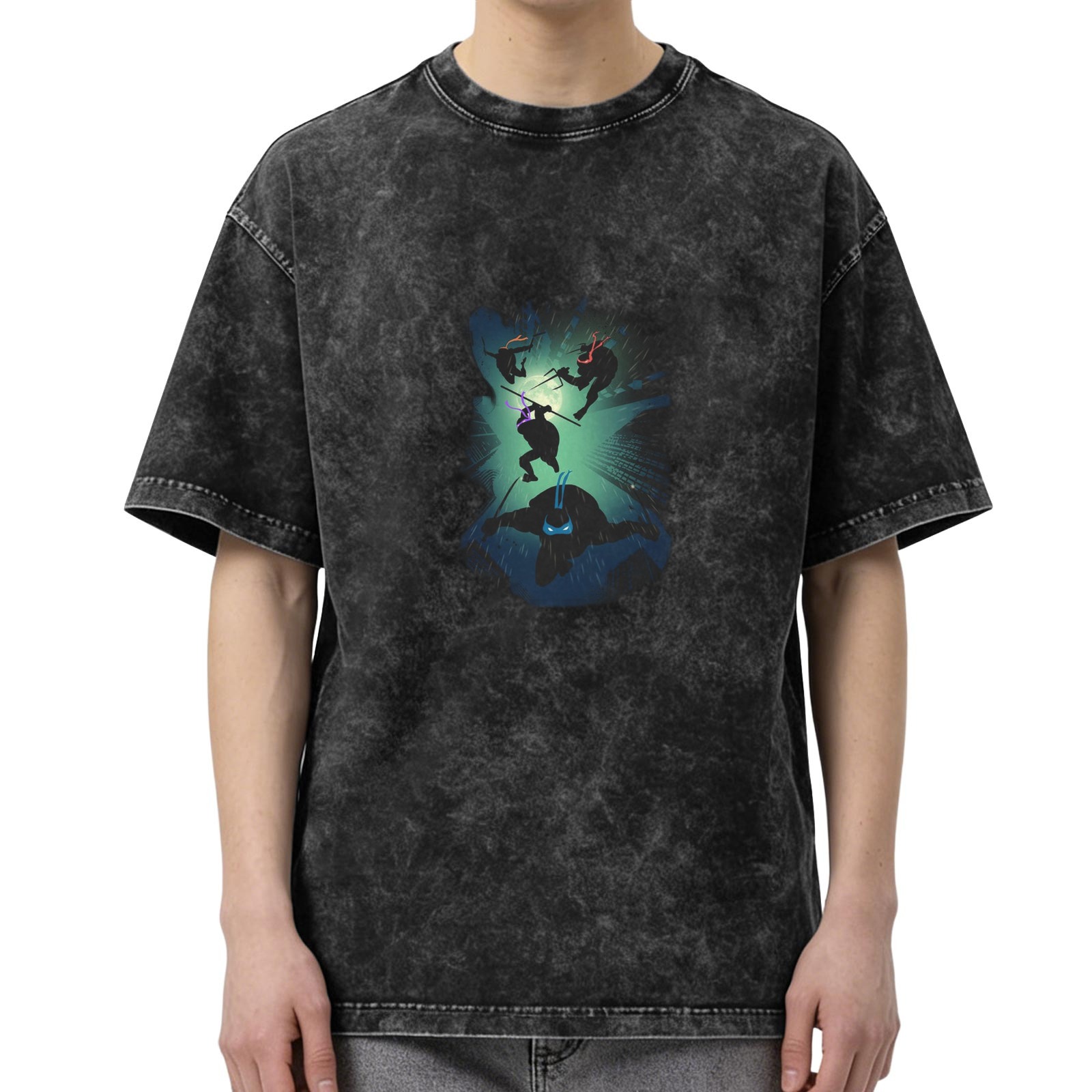 Teenage Mutant Ninja Turtles Graphic Print Stone Wash Oversized T-Shirt