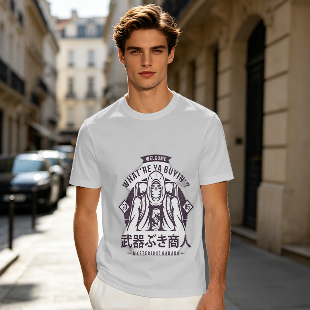 Mysterious Merchant Graphic Olive T-Shirt
