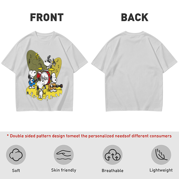 Olive T-Shirt Featuring Snoopy Band Playing Music