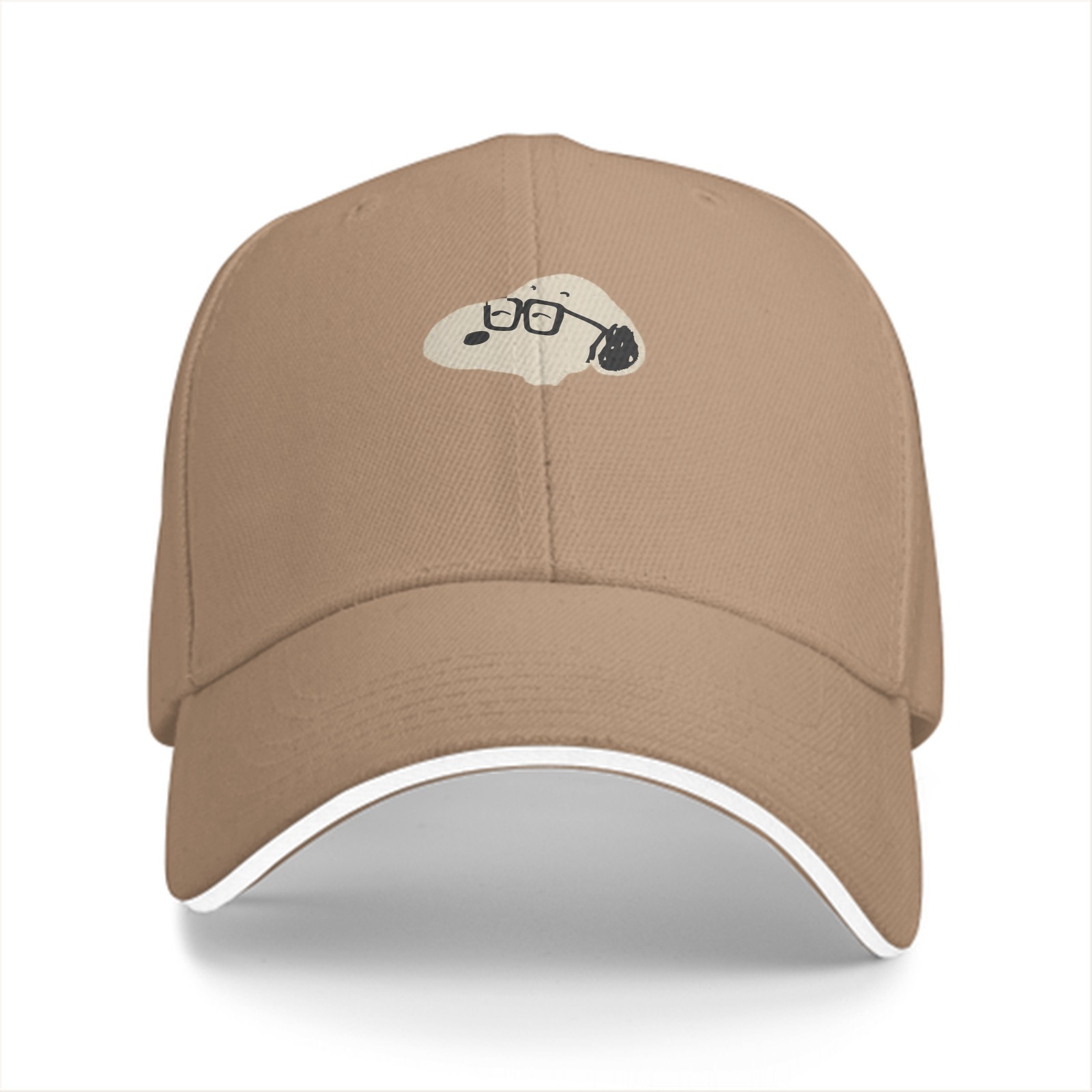 Black Baseball Cap With Snoopy Wearing Glasses Graphic