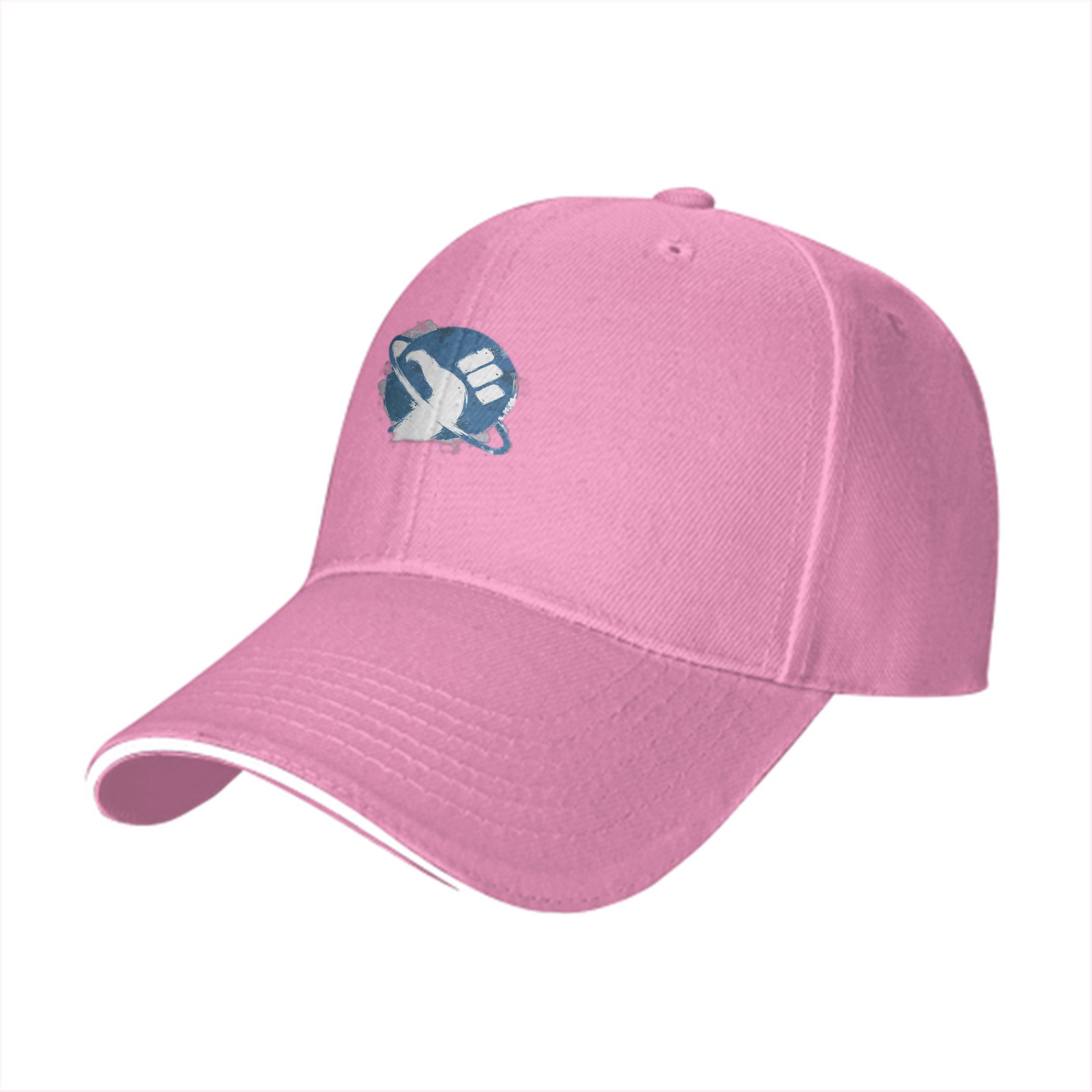 Black Baseball Cap With Blue Fist Planet Graphic Design