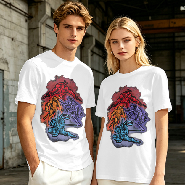 Olive T-shirt with Mutant Ninja Turtles Graphic Print