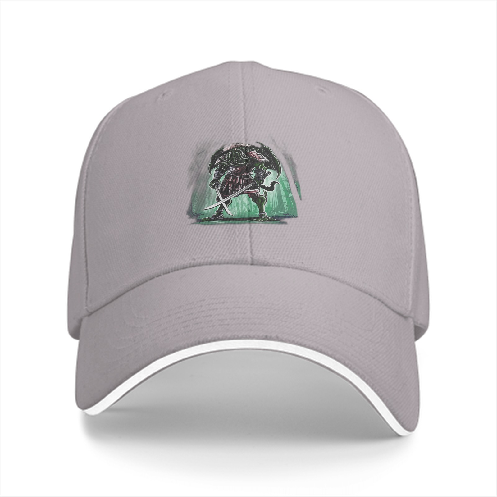 Black Baseball Cap With Samurai Cthulhu Warrior Graphic