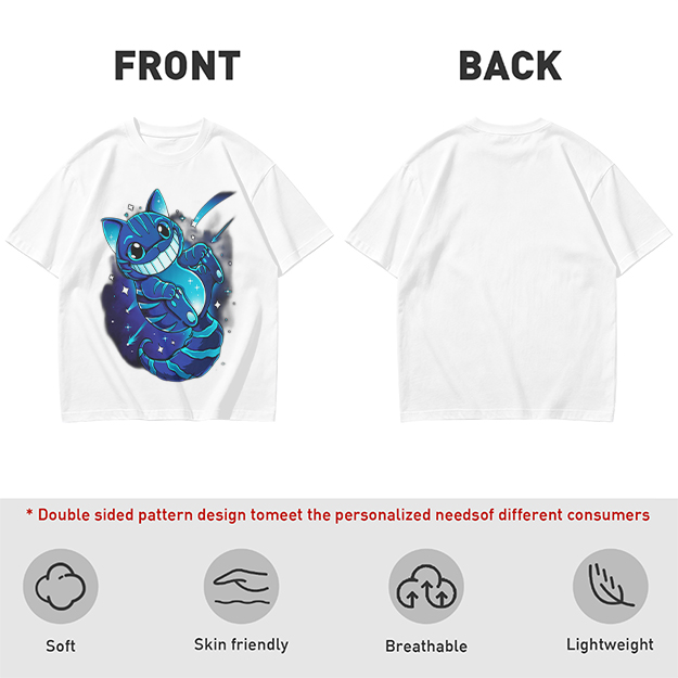 Olive T-shirt with Galaxy Cheshire Cat Graphic Print