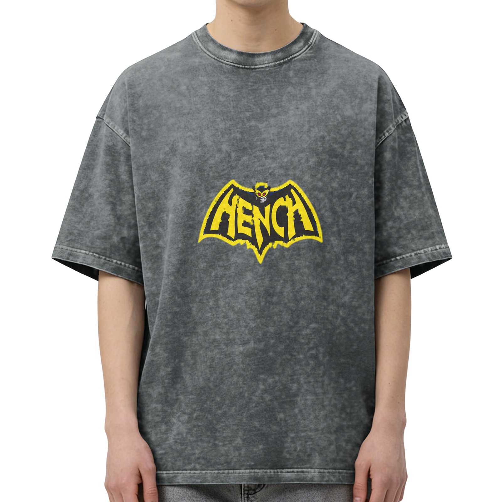 Hench Bat Graphic Acid Wash T-Shirt