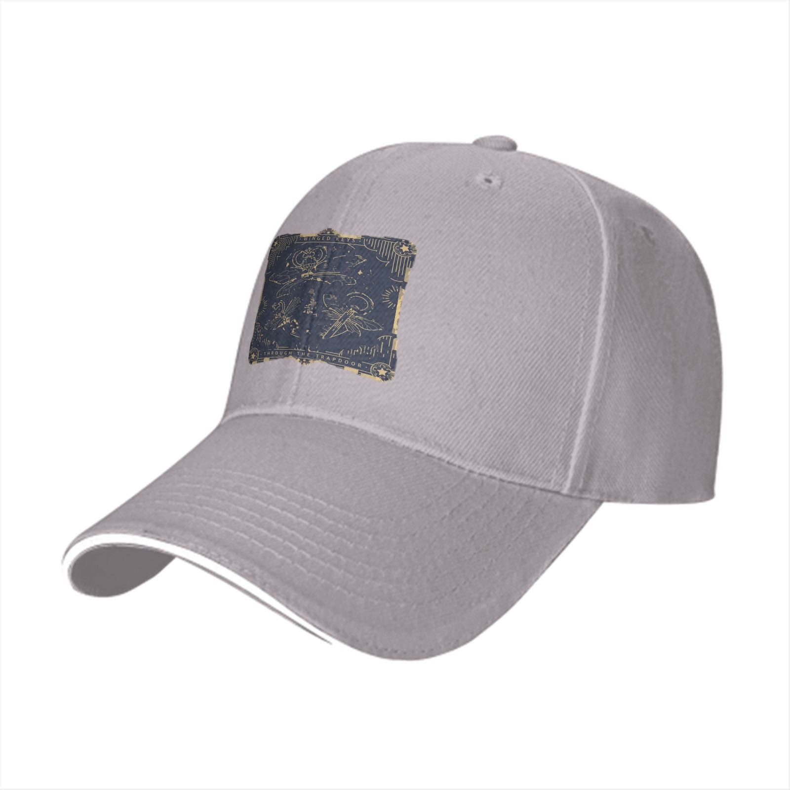 Black baseball cap with celestial line art patch