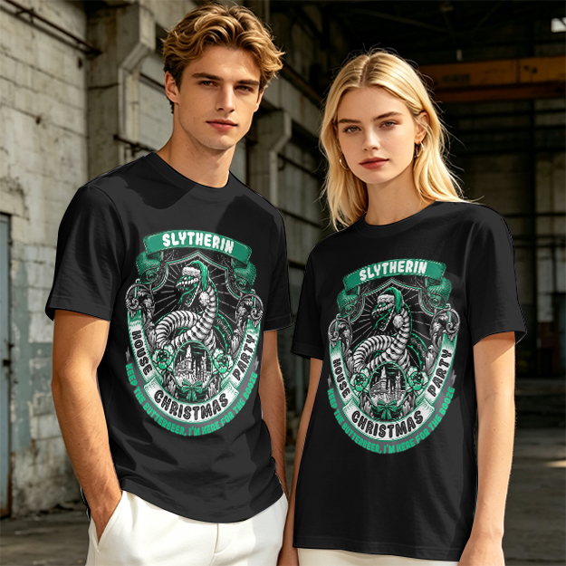 Slytherin House Christmas Party Themed Graphic T-Shirt