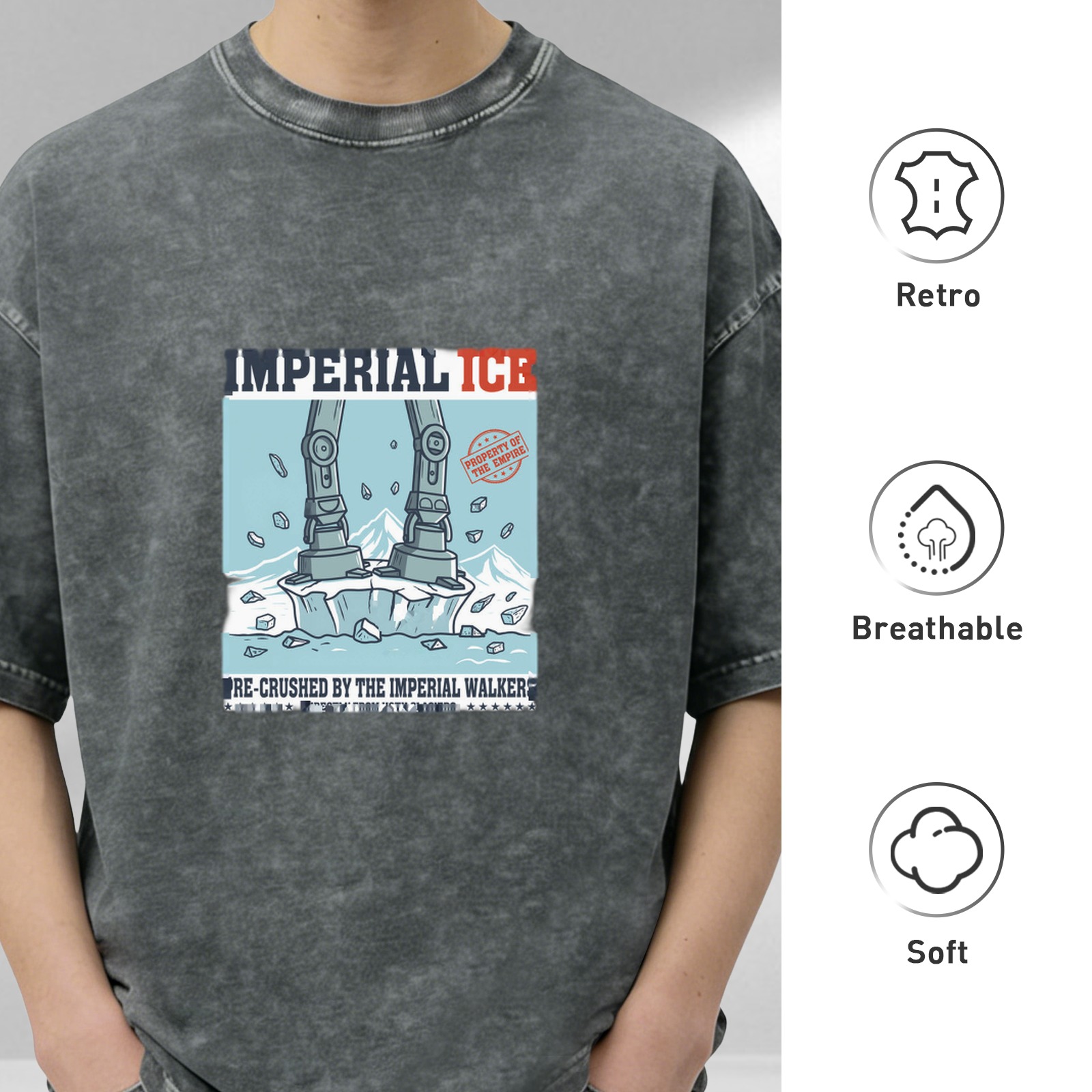 Imperial Ice AT-AT Walker Crushed Ice Graphic Oversized T-Shirt
