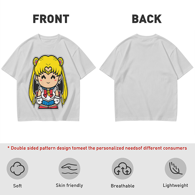 Olive T-shirt with Chibi Sailor Moon Graphic Print