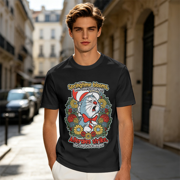 Springtime Allergies Cat Graphic T-Shirt