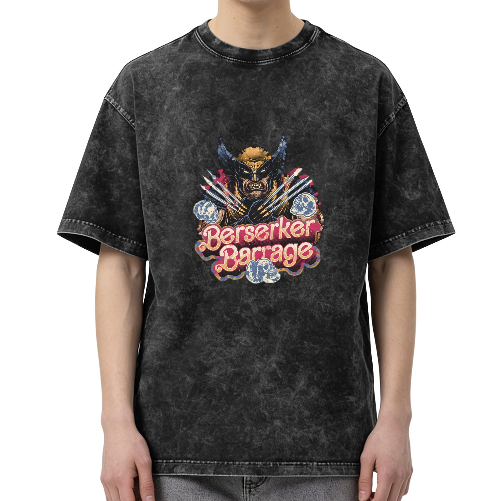 Wolverine Berserker Barrage Graphic Stonewashed Black T-Shirt