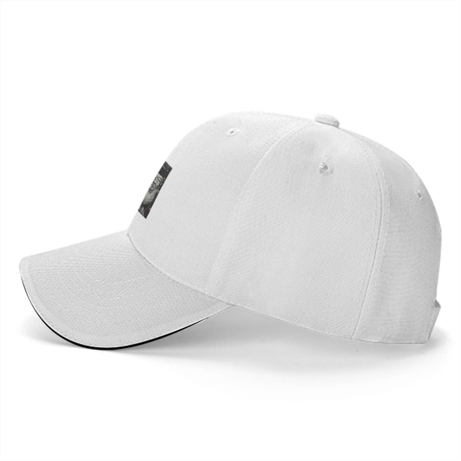 Black Baseball Cap With Fantasy Wizard Character Art Print