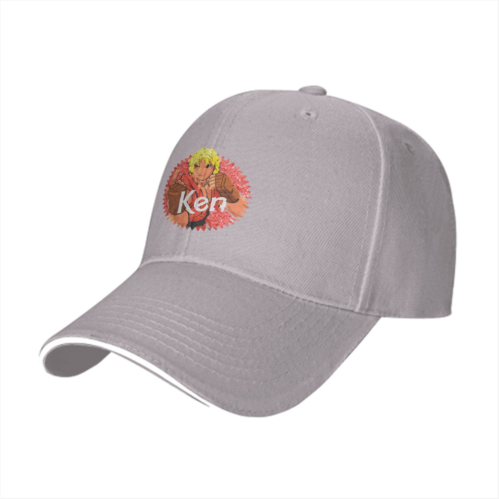 Black Baseball Cap Featuring Street Fighter Ken Design