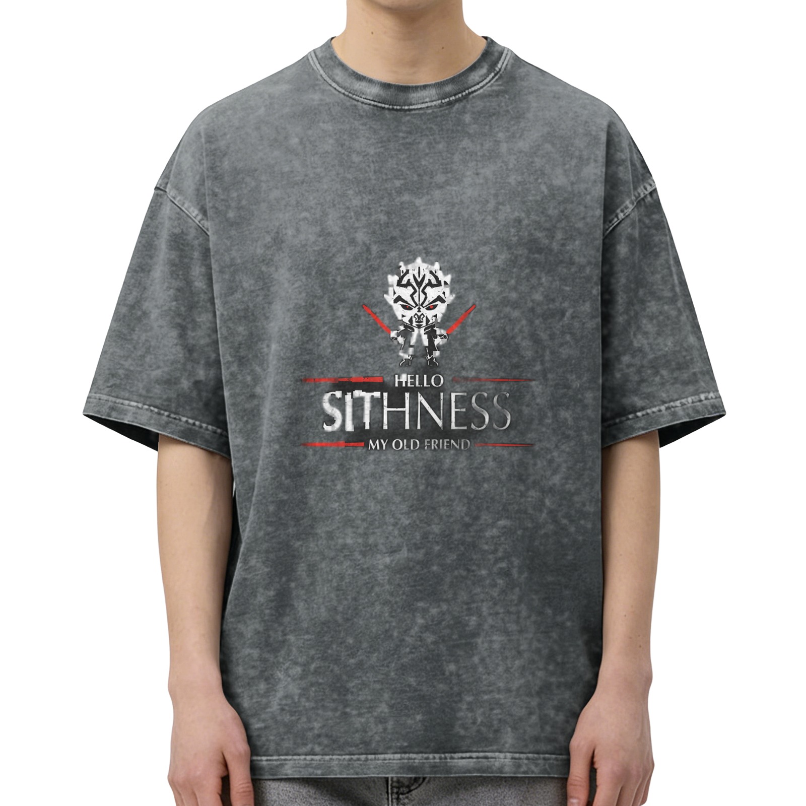 Washed Black Star Wars Darth Maul Hello Sithness My Old Friend T-Shirt
