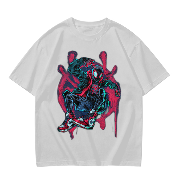 Olive T-Shirt Featuring Miles Morales Spider-Man Graffiti Art