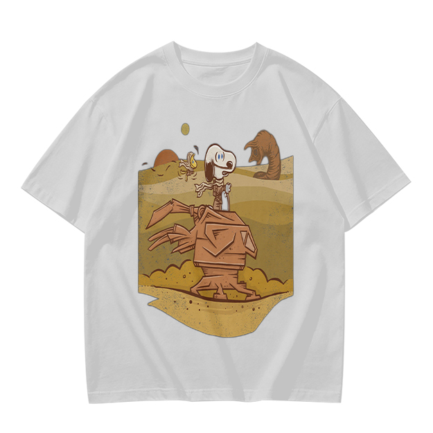 Olive T-Shirt With Desert Alien Dog Graphic Print