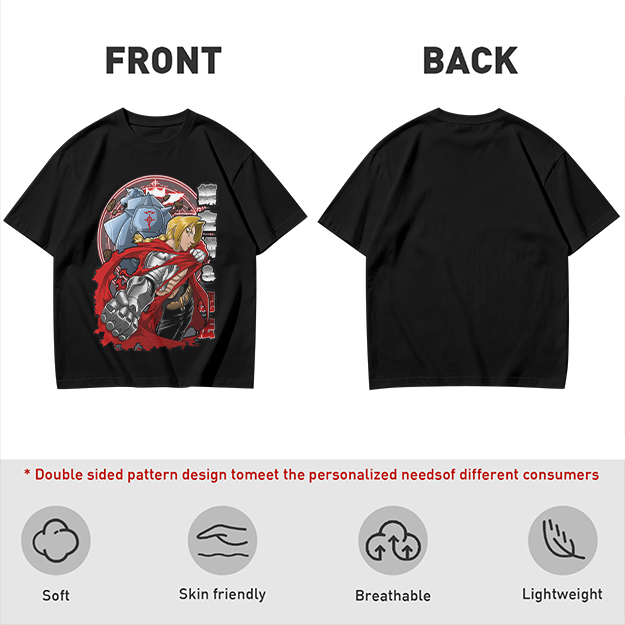 Fullmetal Alchemist Elric Brothers Graphic T-Shirt Design