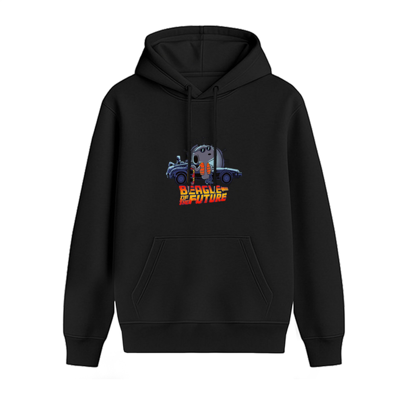 Beagle of Future Graphic Black Hoodie