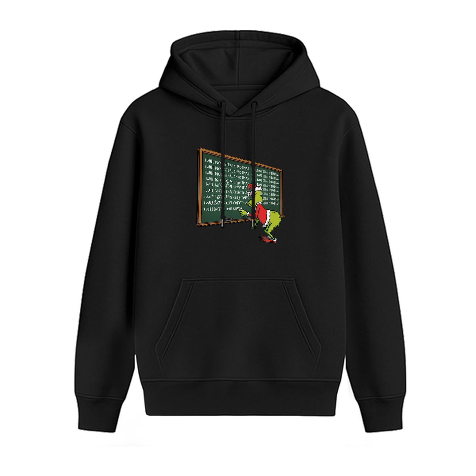 Grinch Writing On Chalkboard Christmas Hoodie