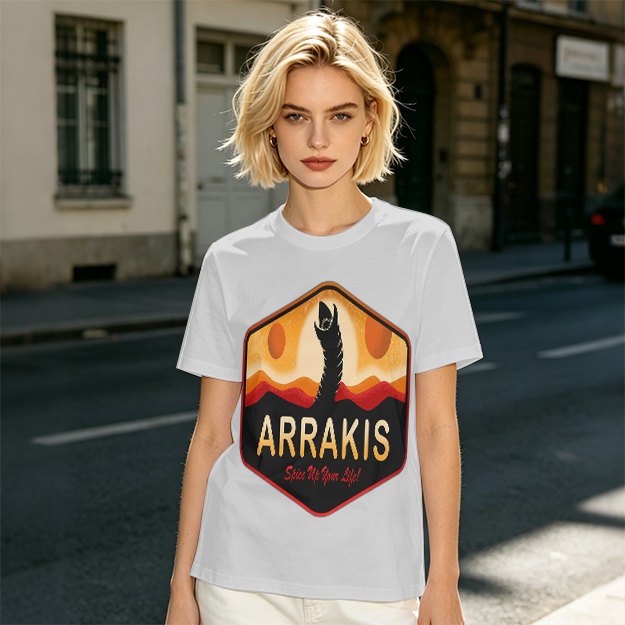 Arrakis Sandworm Desert Sunset Graphic T-Shirt Design