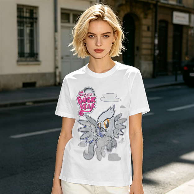Olive T-Shirt Featuring Buck Beak Griffin Character Art