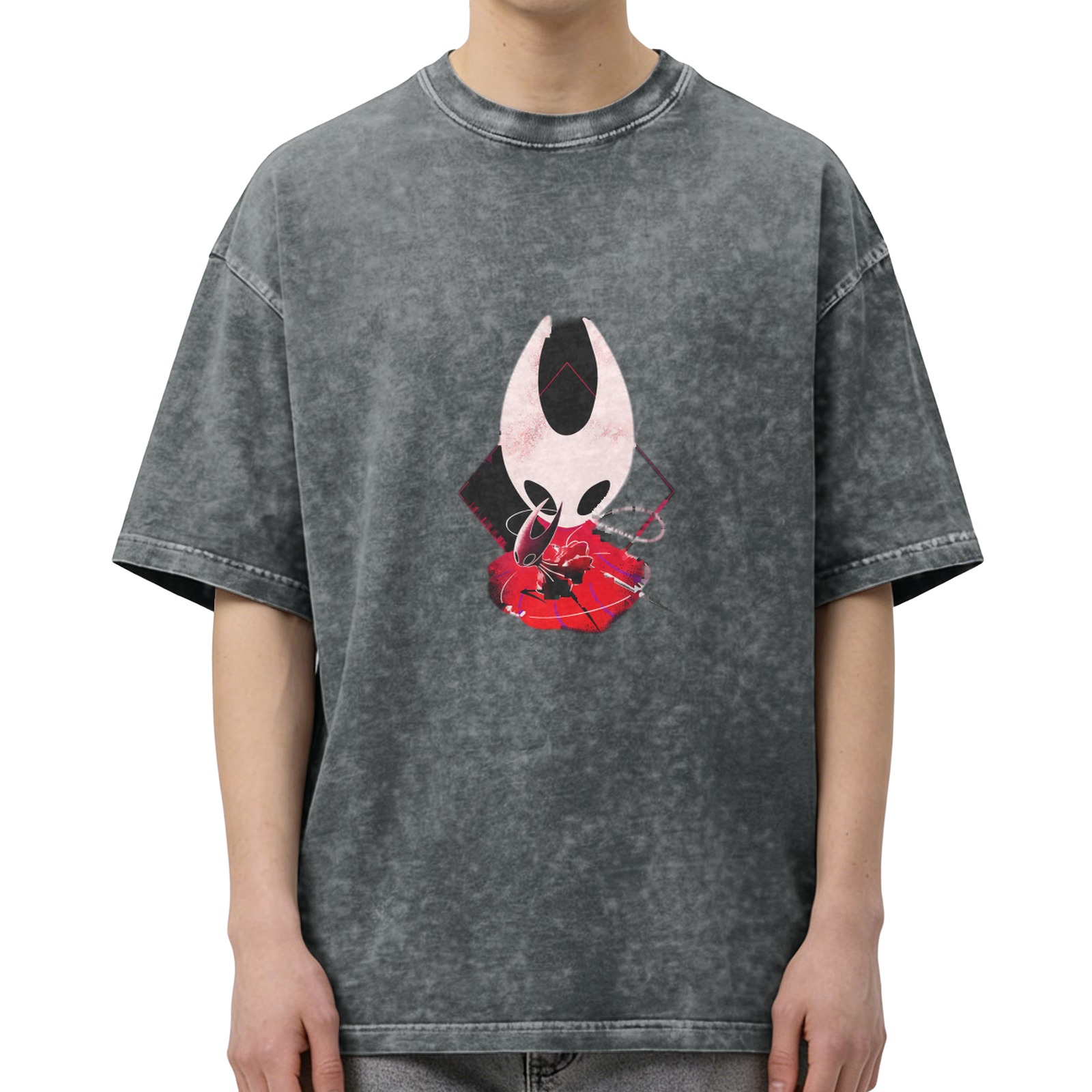 Hollow Knight Hornet Graphic Stonewashed Black T-Shirt