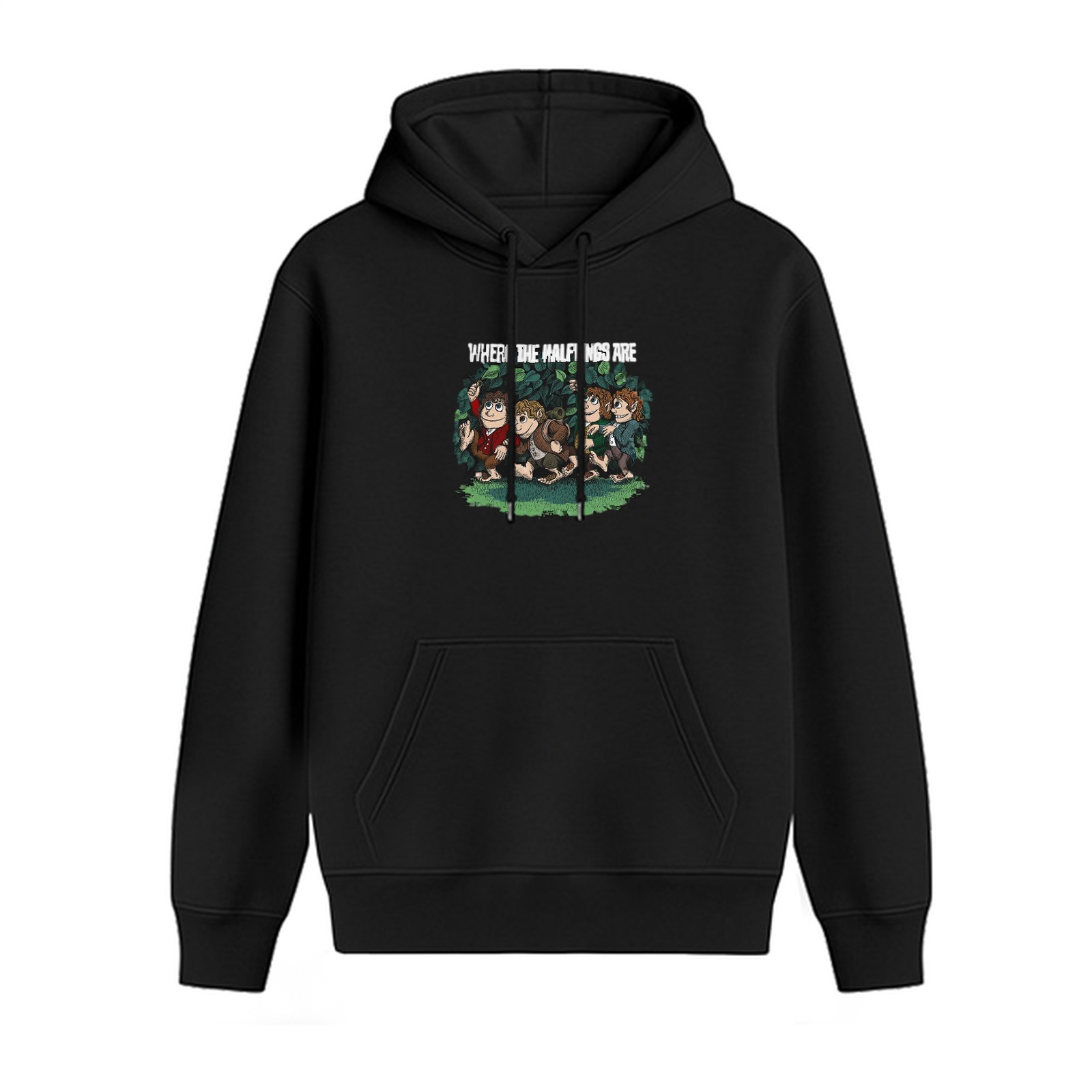 Where the Halflings Are Hooded Sweatshirt with Fantasy Art