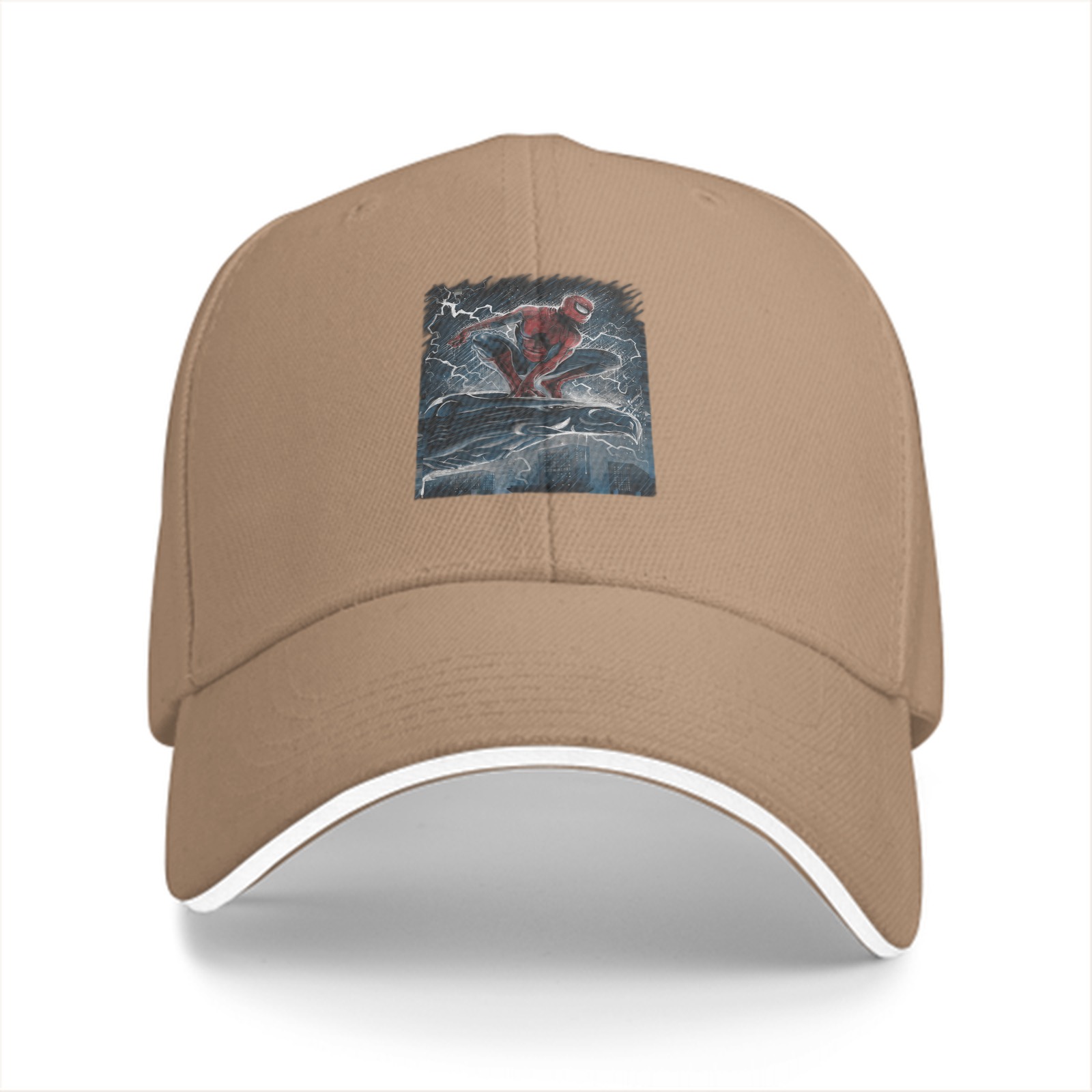 Black Baseball Cap With Spider-Man Lightning Storm Graphic