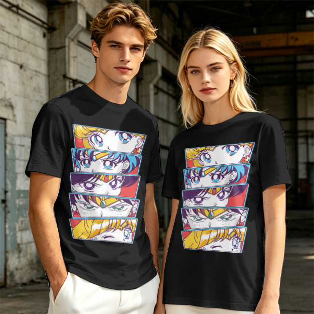 Olive Anime Sailor Moon Character Eyes Graphic T-Shirt