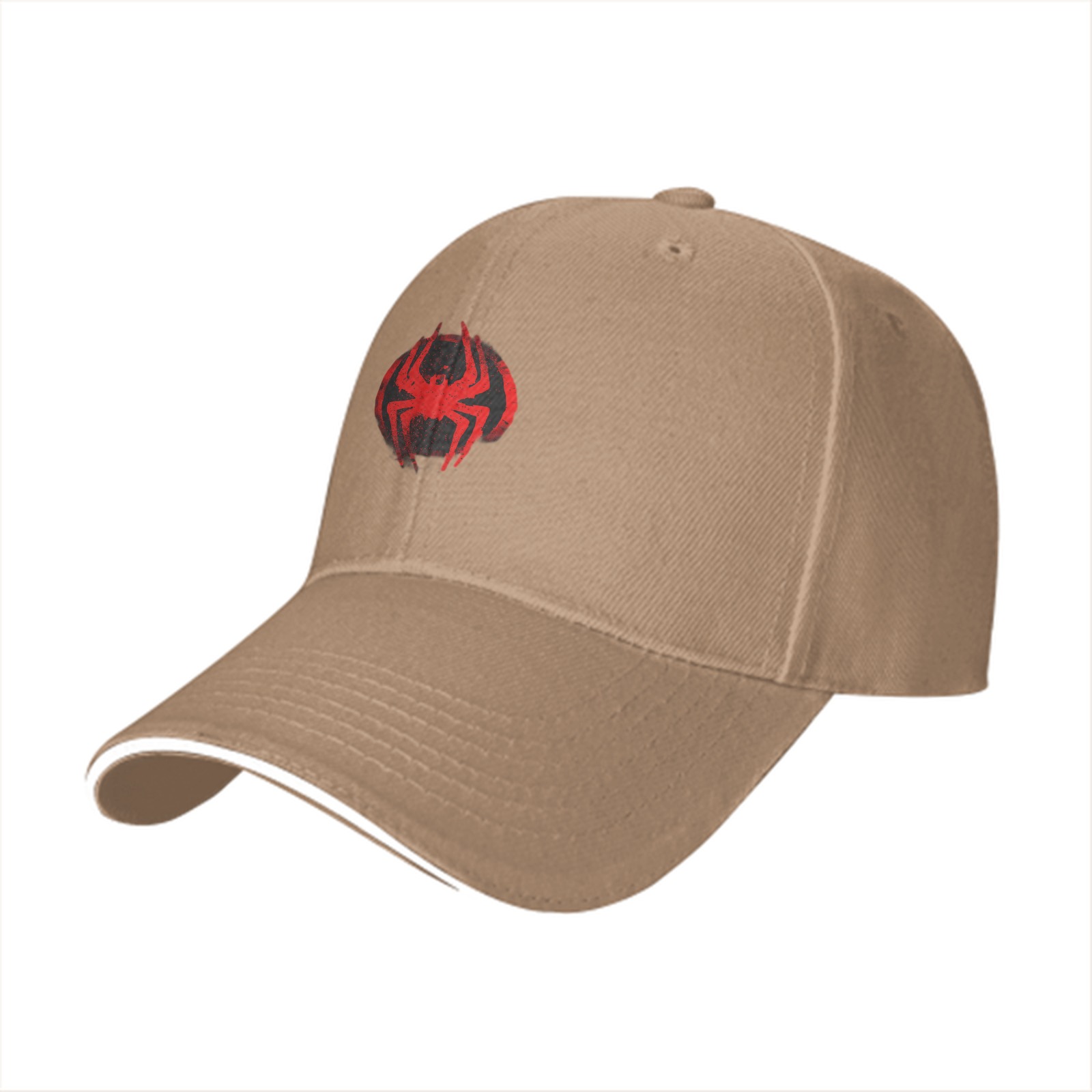 Black Baseball Cap With Red Spider Graphic Design
