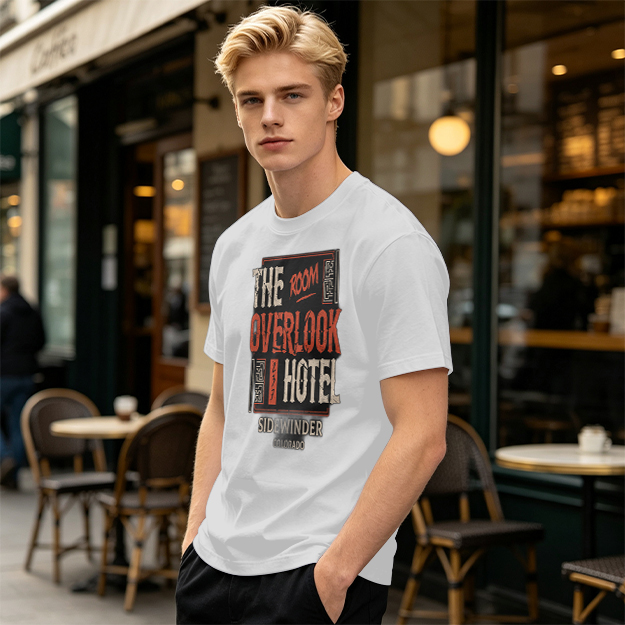 Olive t-shirt with Overlook Hotel Themed Graphic Print