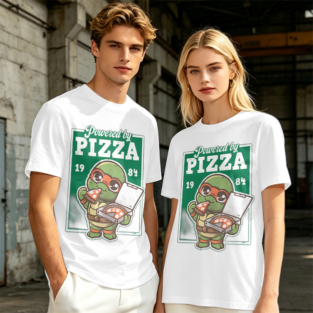 Powered by Pizza 1984 Cute Ninja Turtle T-Shirt