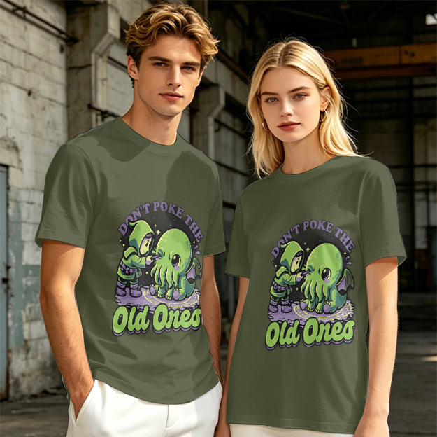 Don't Poke The Old Ones Cute Cthulhu Graphic T-Shirt