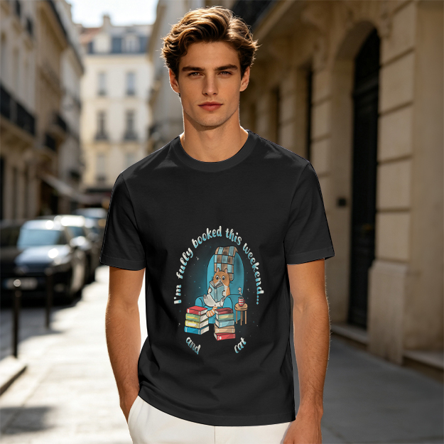 I'm Fully Booked This Weekend Cat Reading T-Shirt
