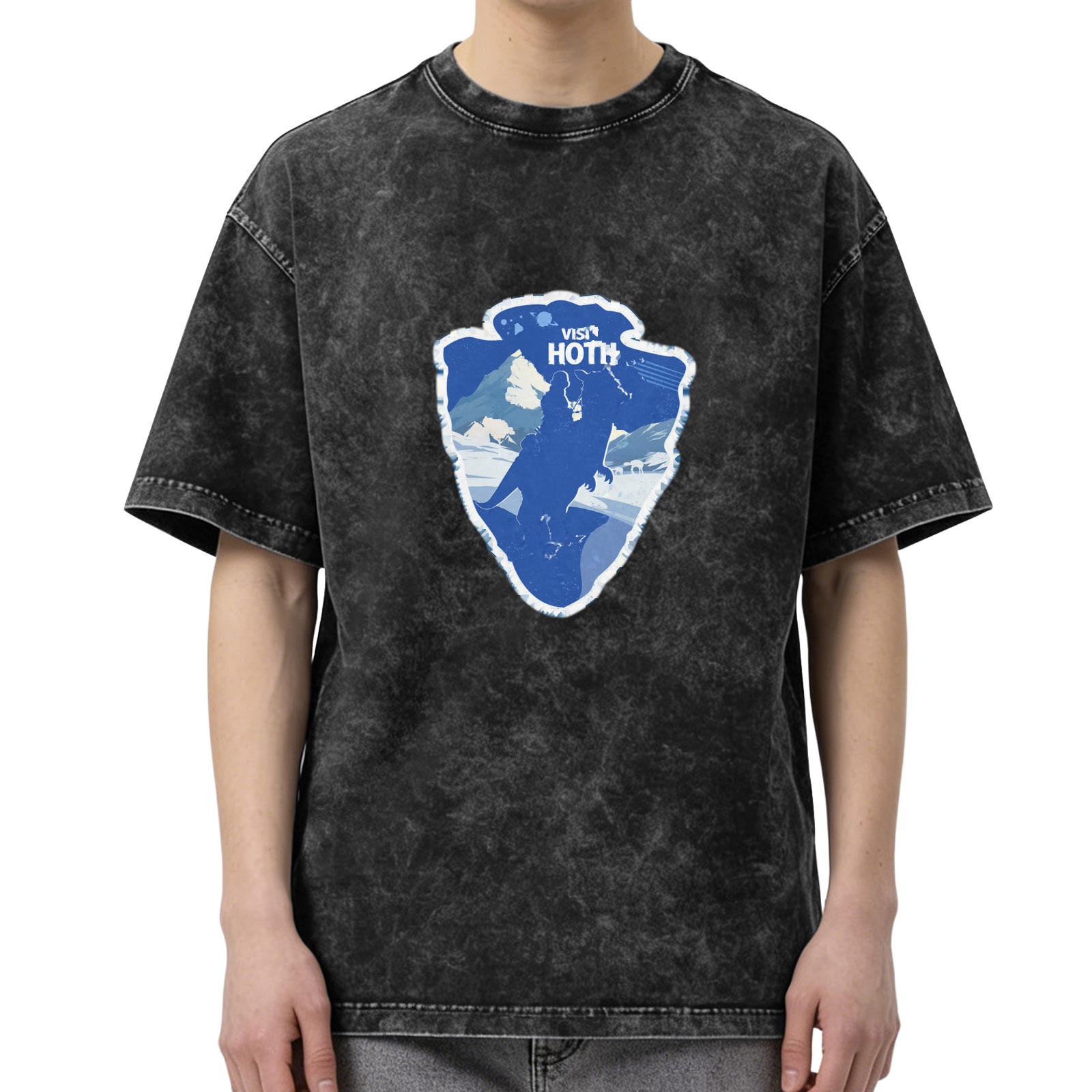 Visit Hoth Star Wars Graphic Acid Wash T-Shirt