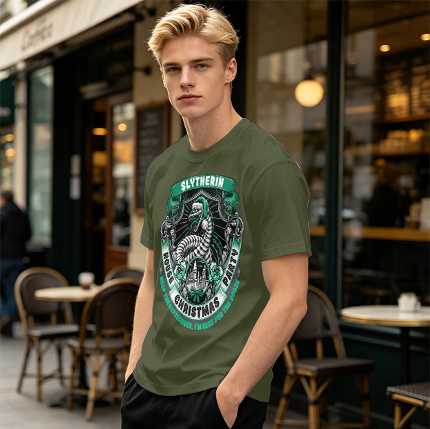Slytherin House Christmas Party Themed Graphic T-Shirt