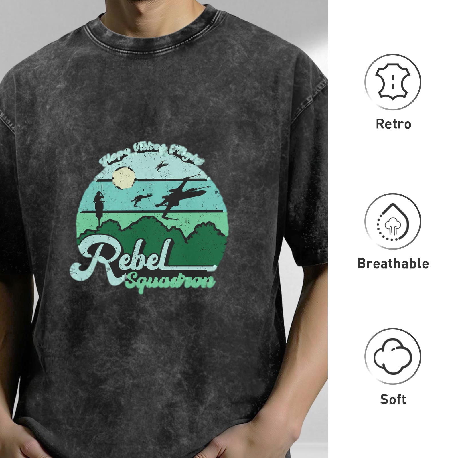 Rebel Squadron Star Wars Graphic Stonewashed T-Shirt