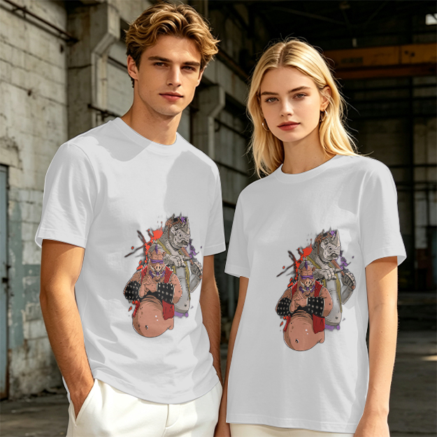 Olive Green T-Shirt with Bebop and Rocksteady Graphic Print